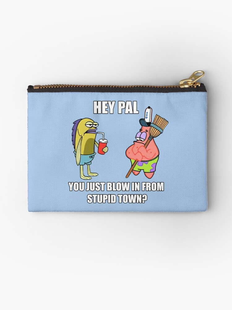 Spongebob Stupid Town Zipper Pouch By Sockminkey Redbubble