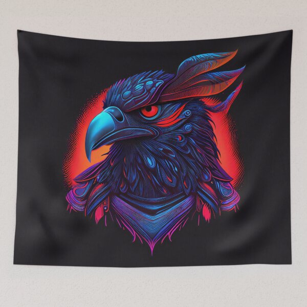 Item preview, Retro Hawk - Synthwave Raven Eagle designed and sold by Odd World.