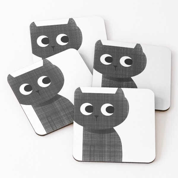 Item preview, black cat with big eyes designed and sold by aikdreams.