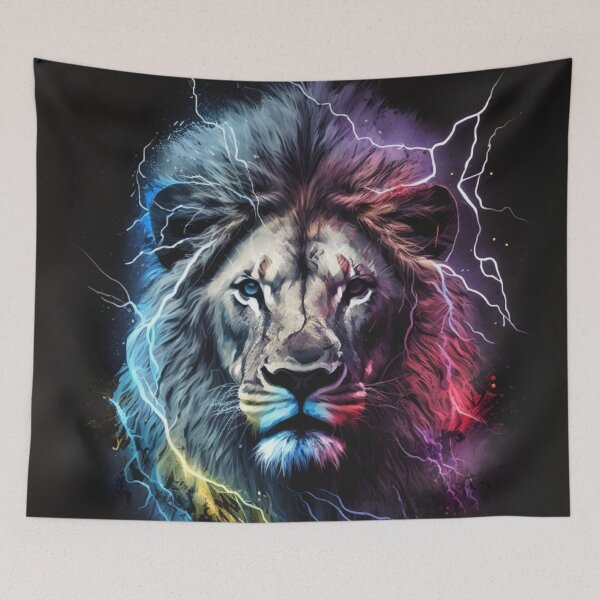 Item preview, A Wild Colorful Neon Lion designed and sold by Cute-Jory-Store.