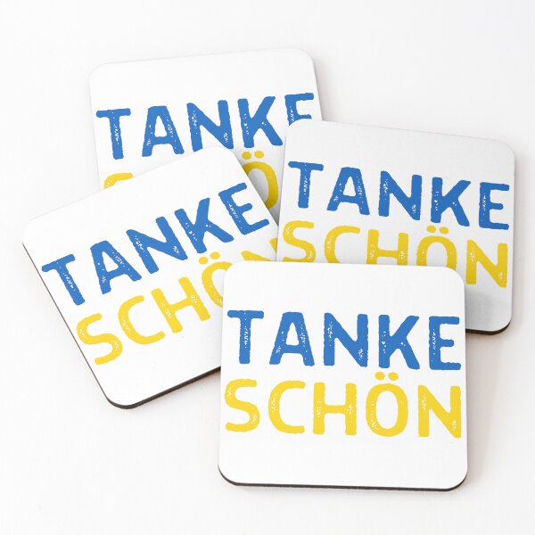 Item preview, Ukraine Support - Tanke Schön - Blue and Yellow Text on White - Ukrainian Flag  designed and sold by GodsFlagFandom.