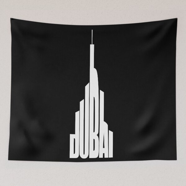 Item preview, Dubai-Burj Khalifa Typography white designed and sold by flydye.