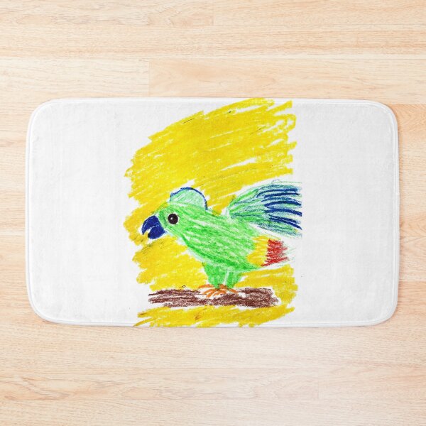Item preview, Parrot on branch with yellow background designed and sold by MadeBySicilian.