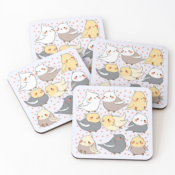 Item preview, Cockatiels cute pattern  designed and sold by Yarafantasyart.
