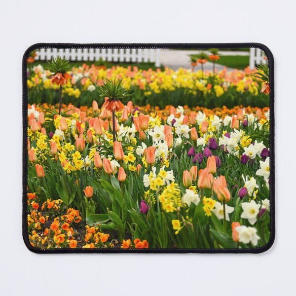 Item preview, Colorful garden with flowers spring season nature background designed and sold by goceris.