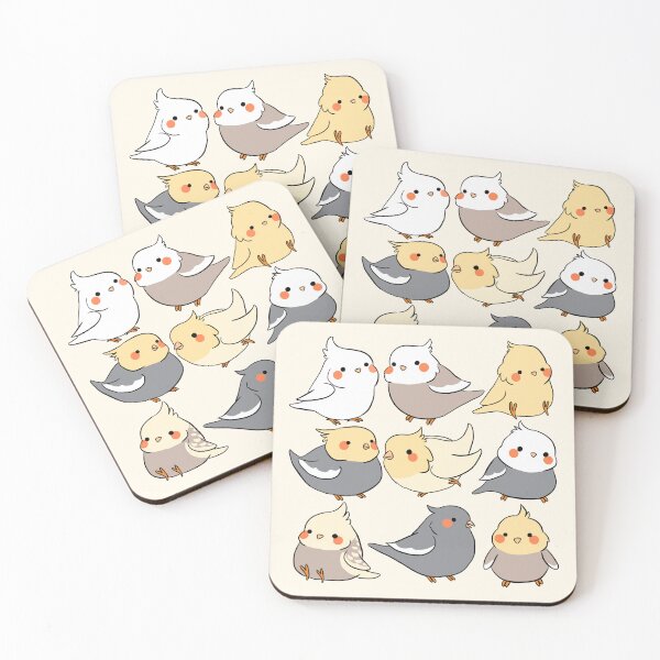Item preview, Cockatiels cute pattern  designed and sold by Yarafantasyart.