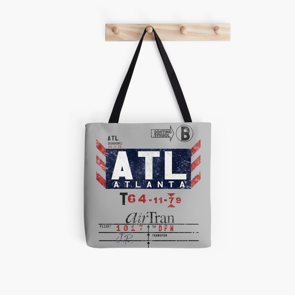 ATL Atlanta Airport Vintage Airline Tag Travel Design