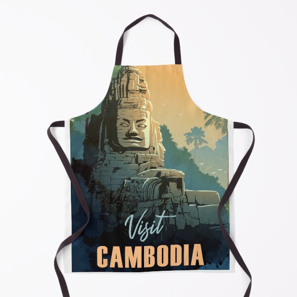 Item preview, Buddha Temple in Angkor Wat, Cambodia. Vintage travel poster. designed and sold by AntonVTokarev.