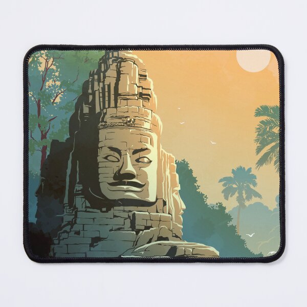 Item preview, Buddha Temple in Angkor Wat, Cambodia. Vintage travel poster. designed and sold by AntonVTokarev.