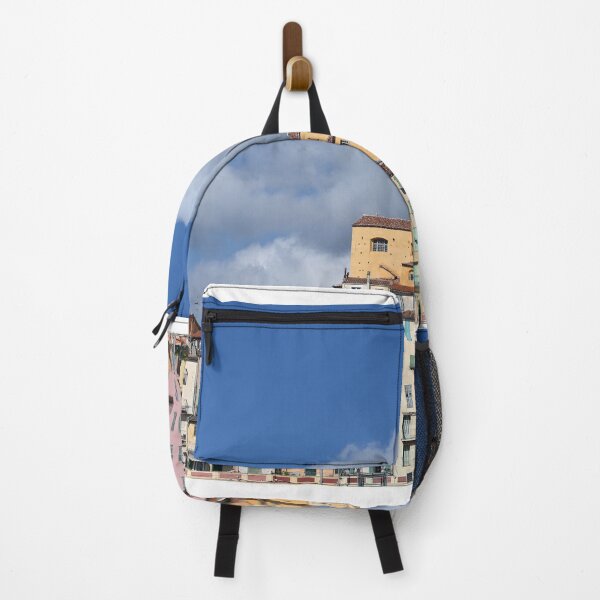Item preview, Colorful old buildings and church tower in Menton France summer season designed and sold by goceris.