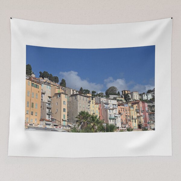 Item preview, Colorful old buildings in Menton cityscape designed and sold by goceris.