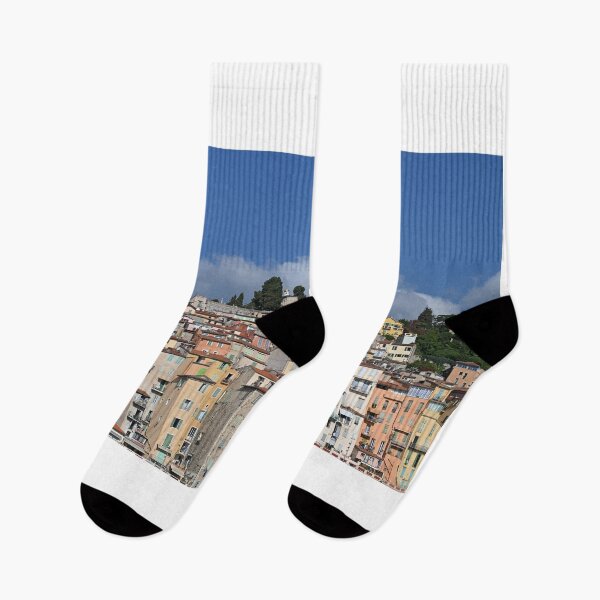 Item preview, Colorful old buildings in Menton France summer season designed and sold by goceris.