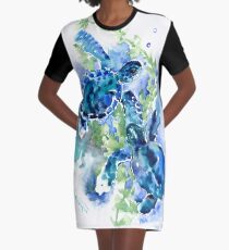 Meeresschildkröten Türkis BLue Design T-Shirt Kleid