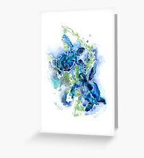 Meeresschildkröten Türkis BLue Design Grußkarte