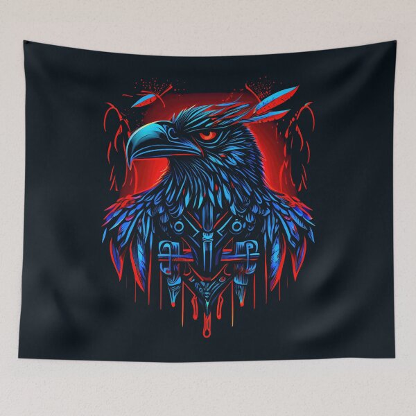 Item preview, Retro Hawk - Synthwave Raven Eagle designed and sold by Odd World.