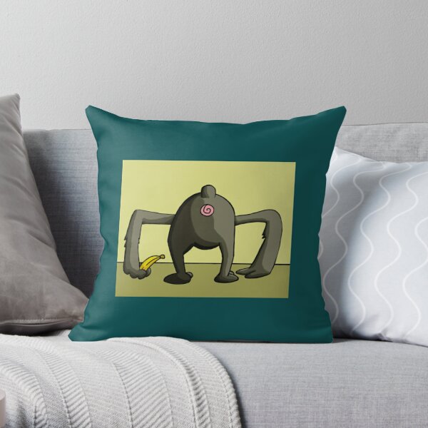 Monkey Butt Throw Pillow by Denrobcat Creations