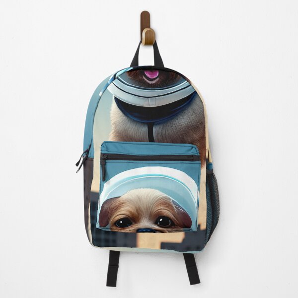 Item preview, A dog wearing an astronaut helmet overlooks a beautiful city. designed and sold by MetaLinda.