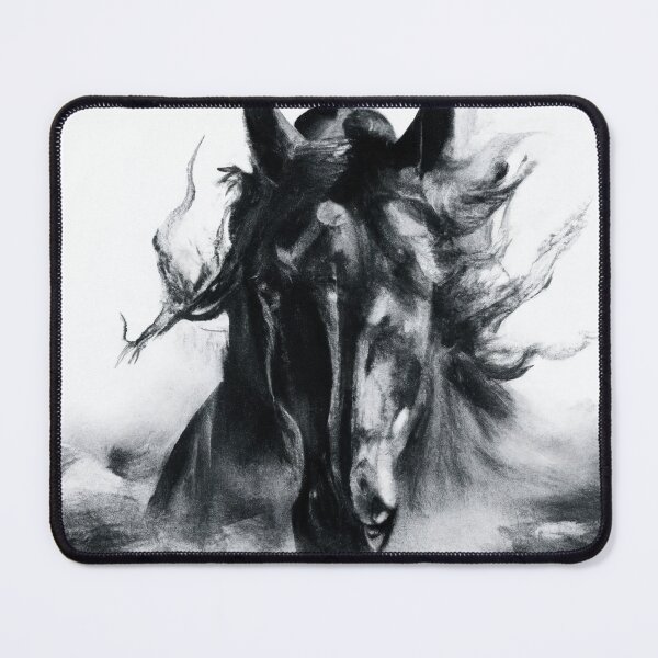 Item preview, Portrait of a black Friesian horse designed and sold by XprD.