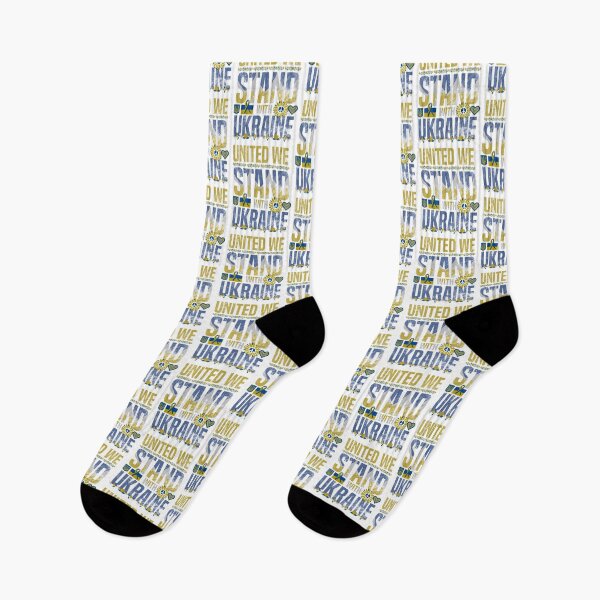 Item preview, Ukraine Support Ribbon - United We Stand With Ukraine Sunflower - Yellow and Blue Text Shield and Trident on White - Ukrainian Heart Flag designed and sold by GodsFlagFandom.