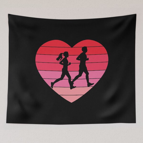 Aperçu de l'œuvre Love Couple Running Couples Heart créée et vendue par RoguePixel.