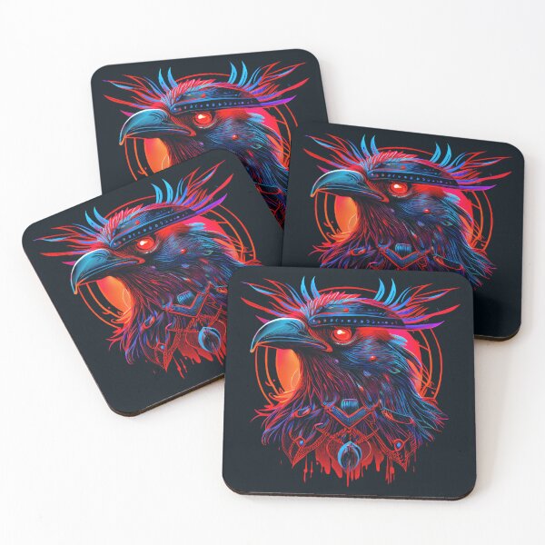 Item preview, Retro Hawk - Synthwave Raven Eagle designed and sold by Odd World.