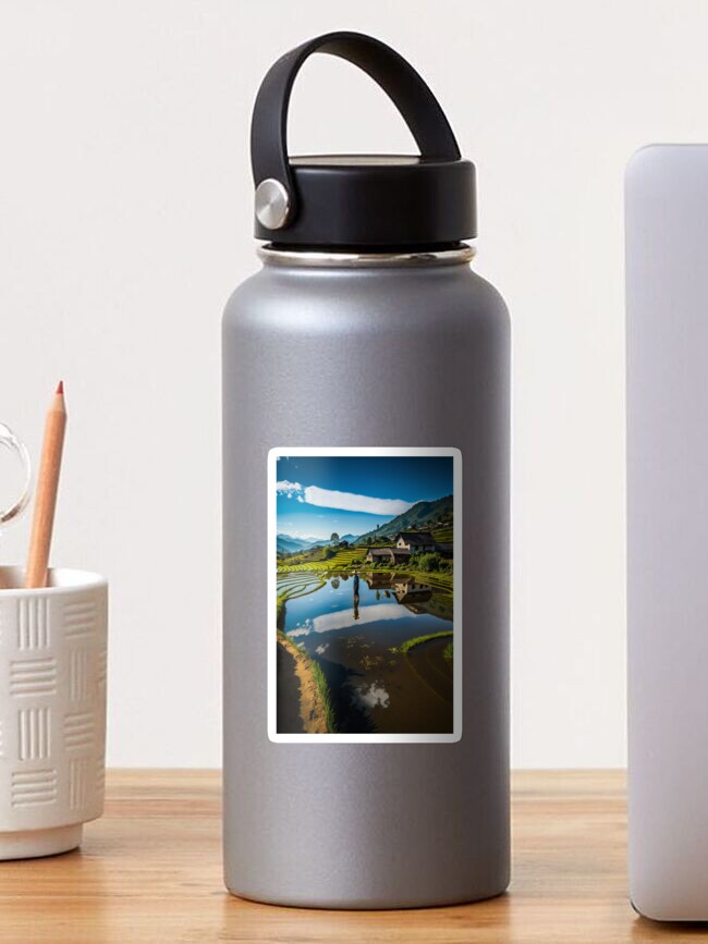 Thumbnail 1 of 3, Sticker, Lands of Asia - Risière designed and sold by AI-nspiration.