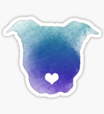 Aquarell Pitbull Liebe Sticker