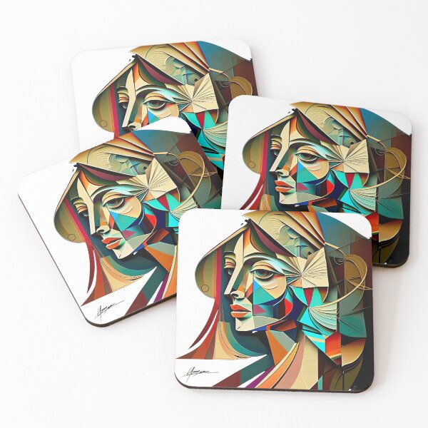 Item preview, Picasso-style colorful woman designed and sold by VAXANA.