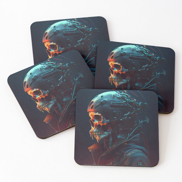 Item preview, Cyberpunk Spaceship Pilot Skull Portrait - Ultra Realistic Concept Art designed and sold by ZickDezine.