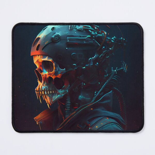 Item preview, Cyberpunk Spaceship Pilot Skull Portrait - Ultra Realistic Concept Art designed and sold by ZickDezine.