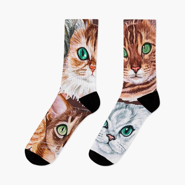 Item preview, Watercolor Cats all over design for cat lovers designed and sold by JoeyGraceCatCo.
