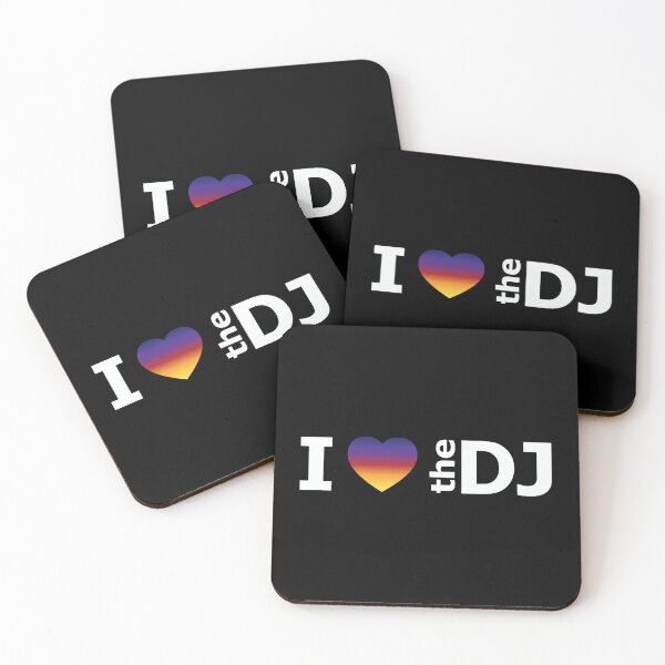 Item preview, I love the DJ, text design, music, gift for dj, disc jockey, color heart designed and sold by wondertree.