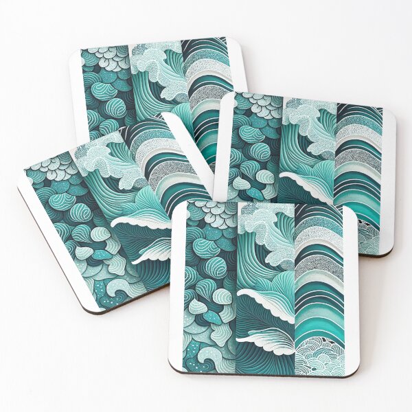 Item preview, Dots Wave Ocean Details, Blue and Green Shades SeaStar, Starfish, Under the sea, Underwater designed and sold by Shaka-Surf-Tees.