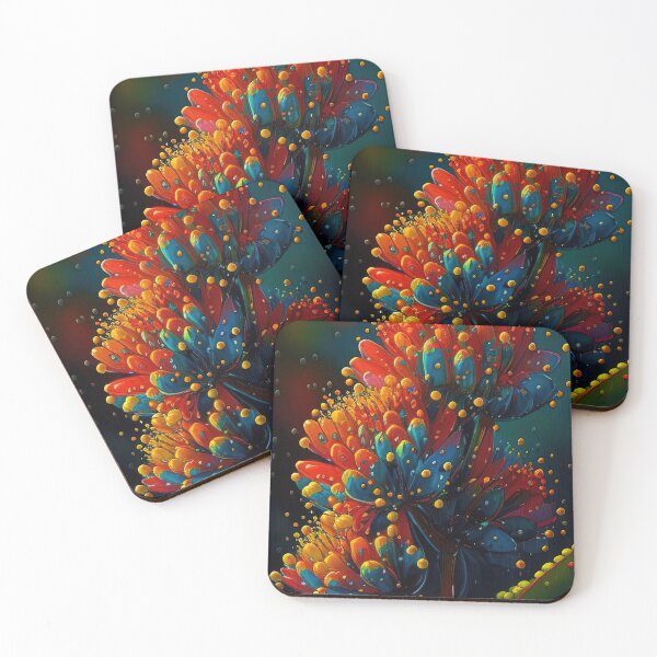 Item preview, Pointillism style bubbles and flowers designed and sold by RK - Shop.