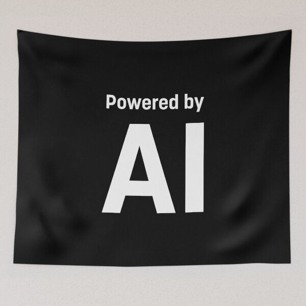 Item preview, Powered by AI (White) designed and sold by STUDIO-72.
