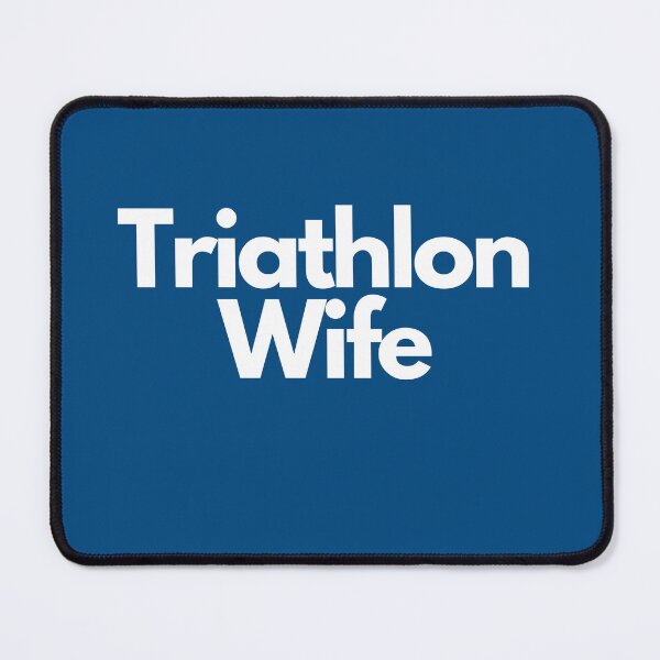 Item preview, Swim, Bike, Run, Support - Proud Triathlon Wife Tee White on Blue designed and sold by Triathlongram.