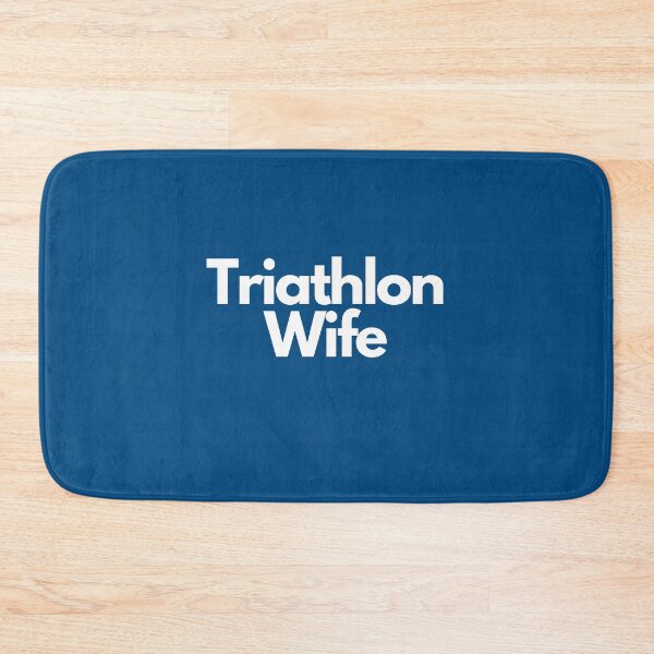 Item preview, Swim, Bike, Run, Support - Proud Triathlon Wife Tee White on Blue designed and sold by Triathlongram.