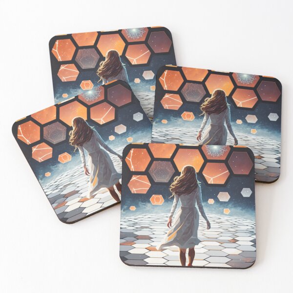 Item preview, Celestial Feminine Energy in Groucho's 3D Hexagonal Tile Mosaic Modern Art designed and sold by kfir marco.