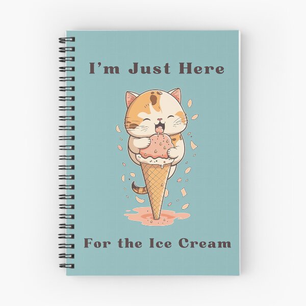 Item preview, I'm Just Here for the Ice Cream Cut Kawaii Kitty designed and sold by wildcrazylove.