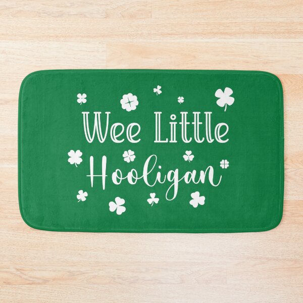 Item preview, Wee Little Holligan White Text And Shamroks designed and sold by bolkibox.