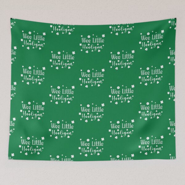 Item preview, Wee Little Holligan White Text And Shamroks designed and sold by bolkibox.