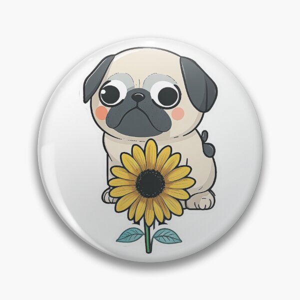 Item preview, Cute pug with a margarita flower designed and sold by enemy01.