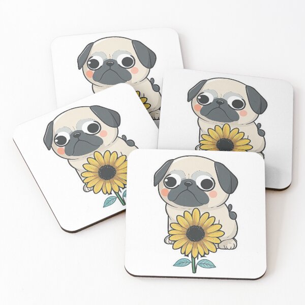 Item preview, Cute pug with a margarita flower designed and sold by enemy01.