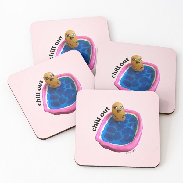 Item preview, Chill out Blob Dude in Pool, Aesthetic Pink | lilsboobthangs designed and sold by lilsboobthangs.