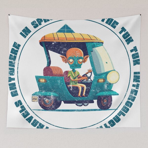 Item preview, Alien Adventures: Intergalactic Travel Tuk Tuk Graphic Tee designed and sold by Inspired Innovations.