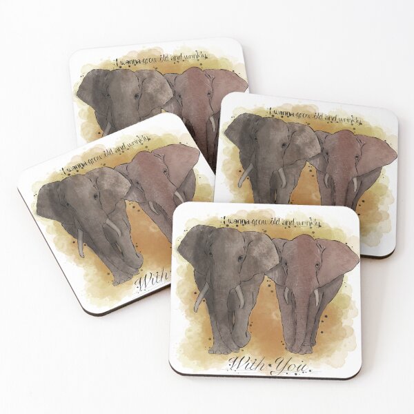 Item preview, Elephant valentine's design - I wanna grow old and wrinkly with you designed and sold by CharlieCreates.