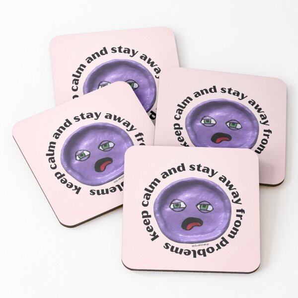 Item preview, Keep Calm and Stay Away From Problems Purple Blob Dude, Aesthetic Pink | lilsboobthangs designed and sold by lilsboobthangs.