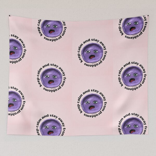 Item preview, Keep Calm and Stay Away From Problems Purple Blob Dude, Aesthetic Pink | lilsboobthangs designed and sold by lilsboobthangs.