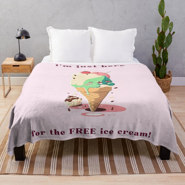 Item preview, I'm Just Here for the Free Ice Cream Kitty Cat designed and sold by wildcrazylove.