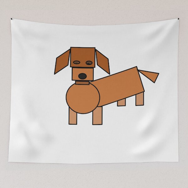 Item preview, Dachshund made of geometric figures designed and sold by dog-shirt.